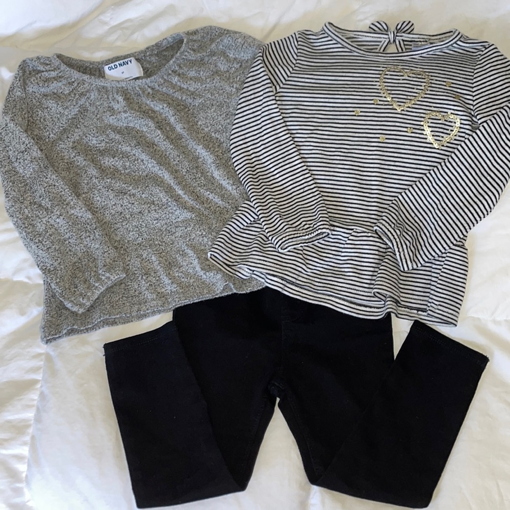 Like New 3T Black Skinny Jeans and 2 Tops